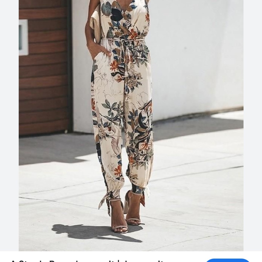 NWT Floral Print Jumpsuit - Picture 4 of 6